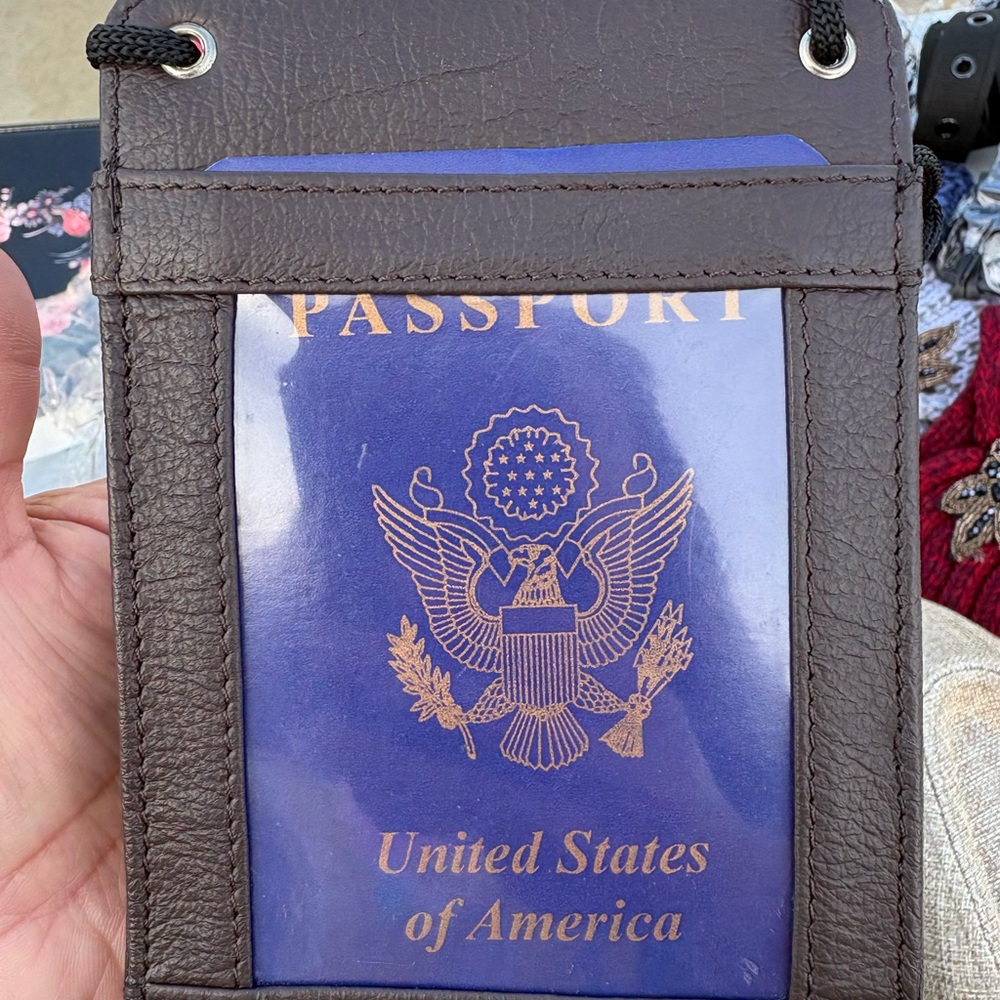 Elegant Brown Passport card Holder purse